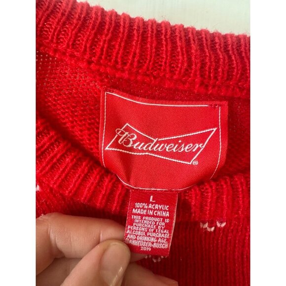Budweiser size large red sweater - Picture 7 of 10